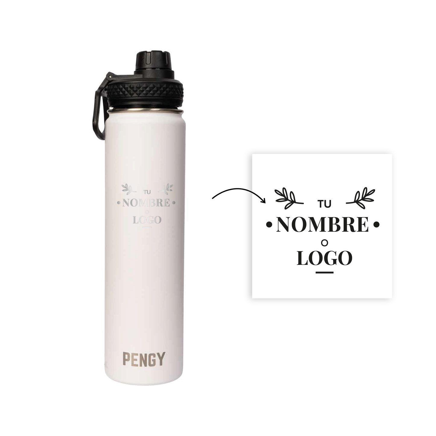 Termo Pengy PRO en Acero Inoxidable PERSONALIZADO  - Frío 24hs / Calor 12hs