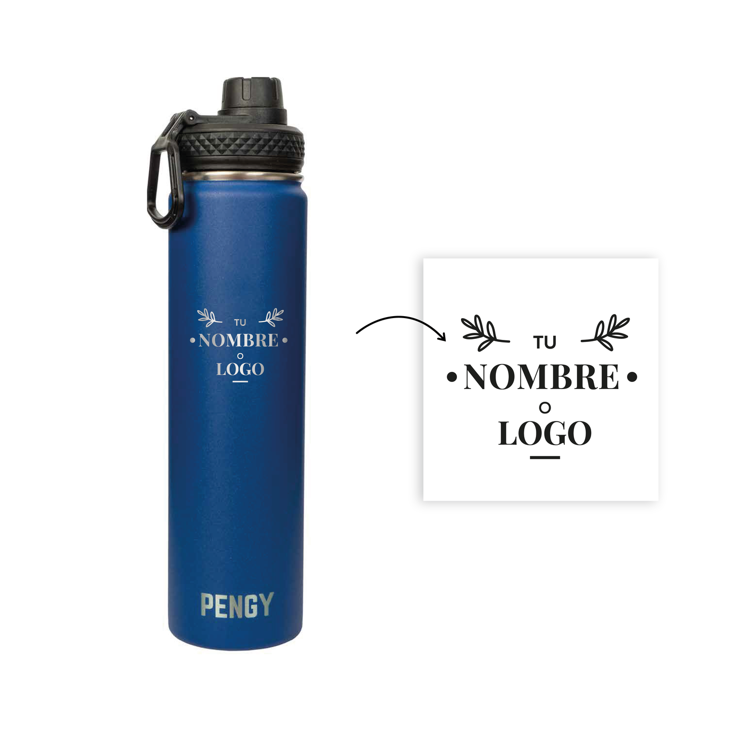 Termo Pengy PRO en Acero Inoxidable PERSONALIZADO  - Frío 24hs / Calor 12hs