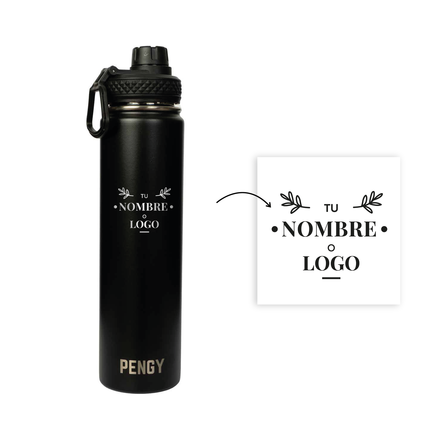 Termo Pengy PRO en Acero Inoxidable PERSONALIZADO  - Frío 24hs / Calor 12hs
