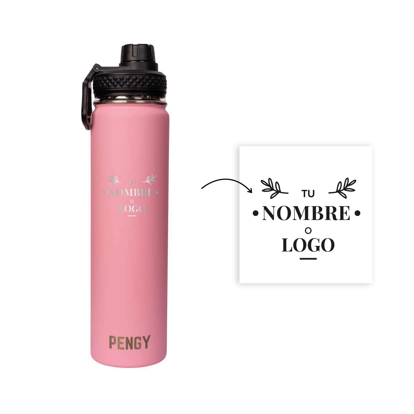 Termo Pengy PRO en Acero Inoxidable PERSONALIZADO  - Frío 24hs / Calor 12hs