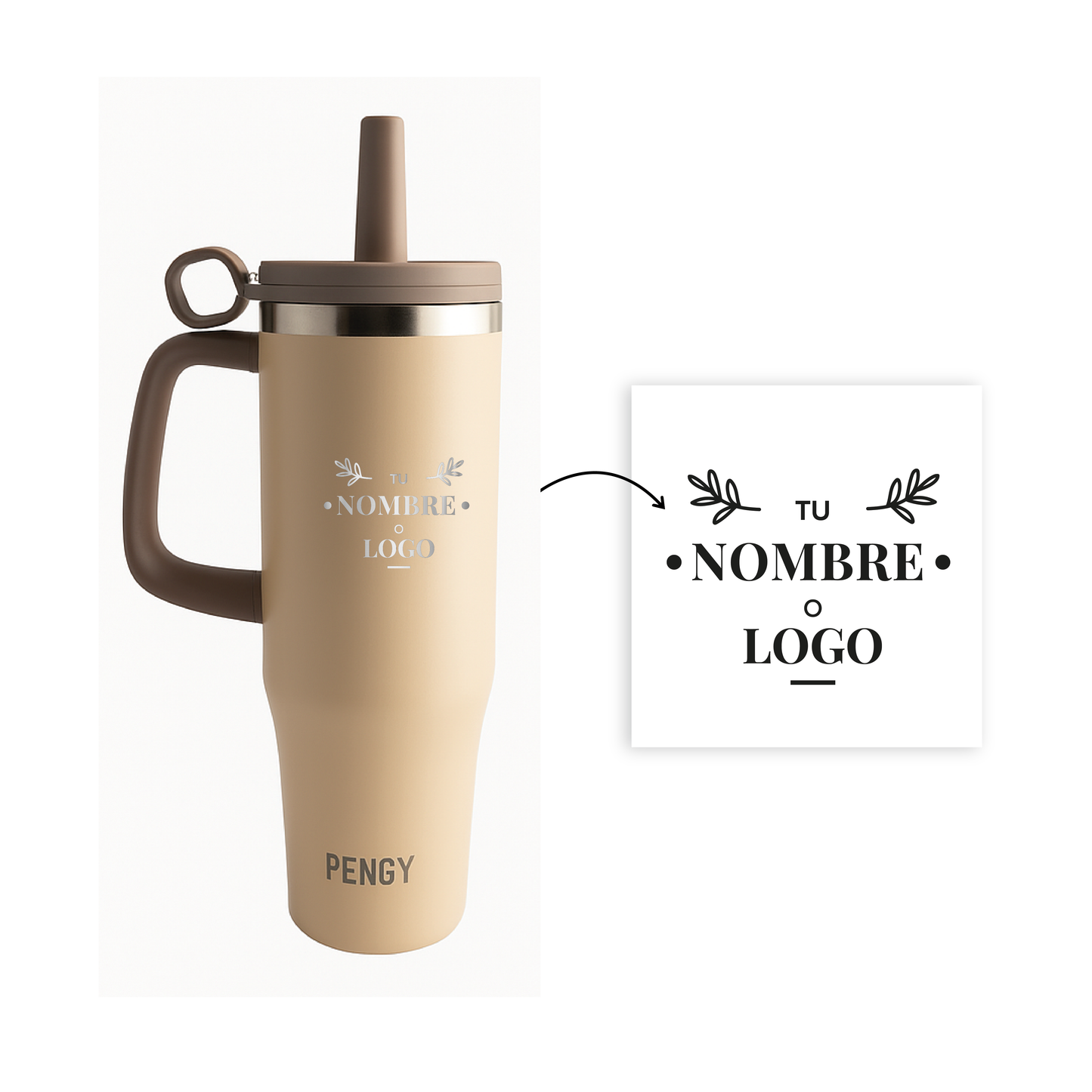 Termo PENGY CUP en acero inoxidable 1.2 Lts - PERSONALIZADO