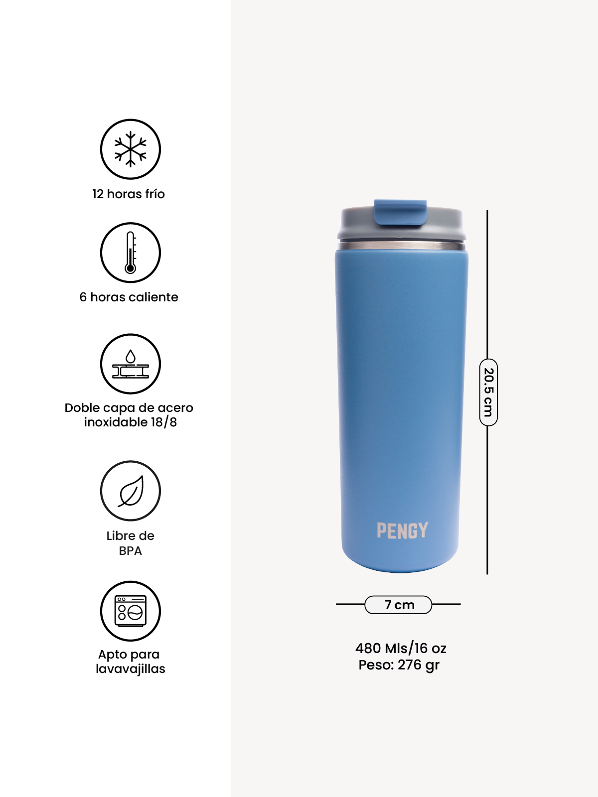 PENGY Coffee Mug 480 Mls - Termo Para Café
