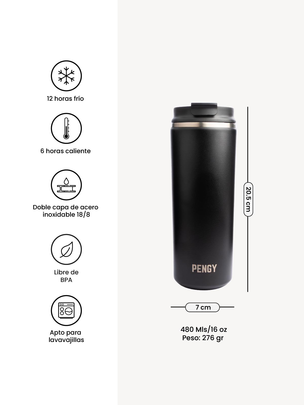 PENGY Coffee Mug 480 Mls - Termo Para Café