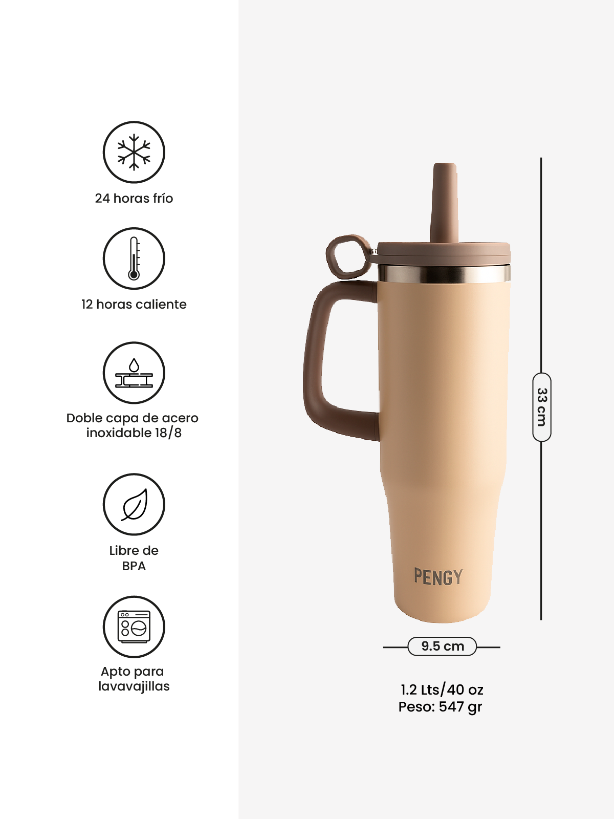 Image of Termo PENGY CUP 1.2 Lts con Tapa Antiderrame