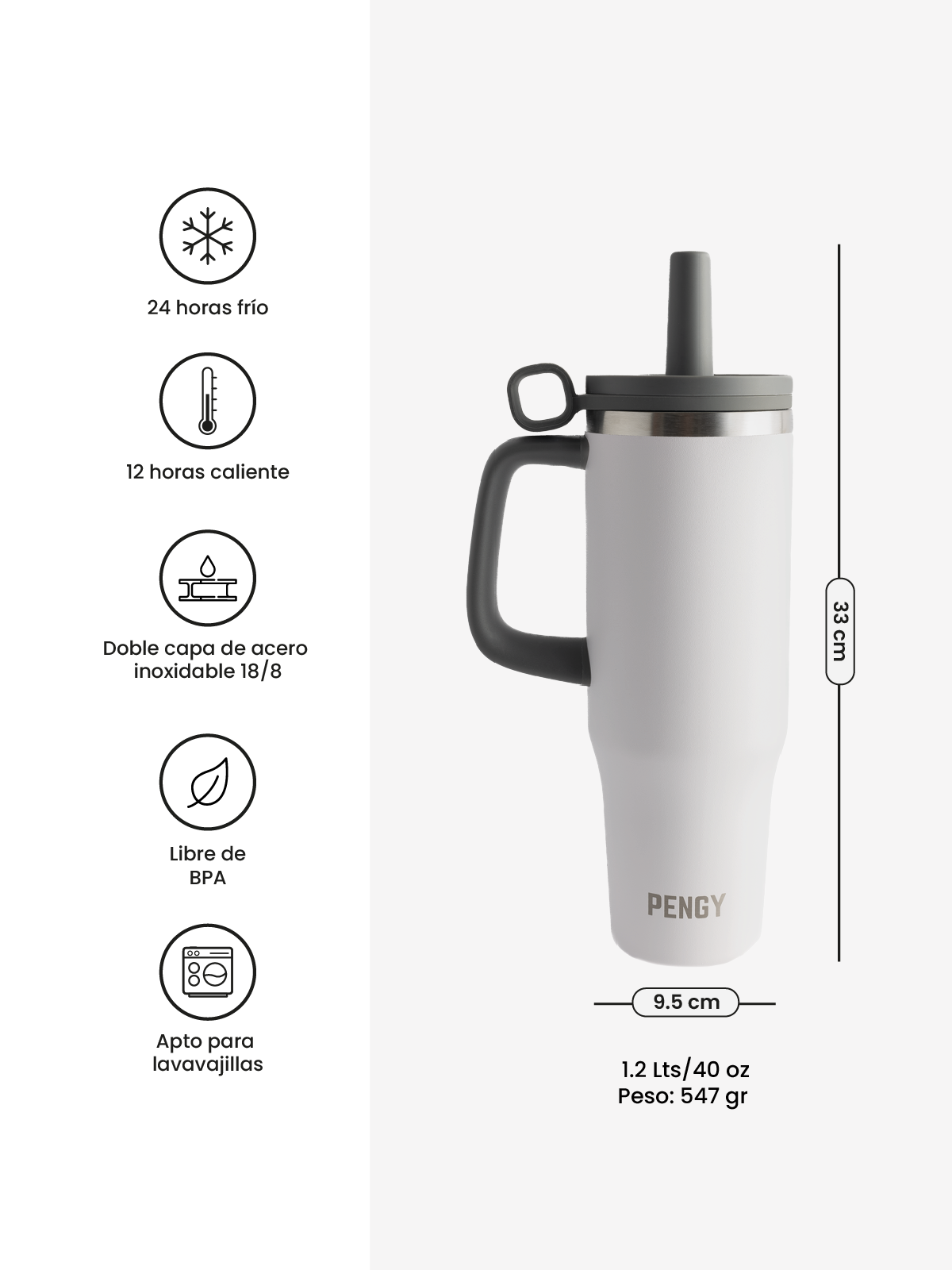 Image of Termo PENGY CUP 1.2 Lts con Tapa Antiderrame