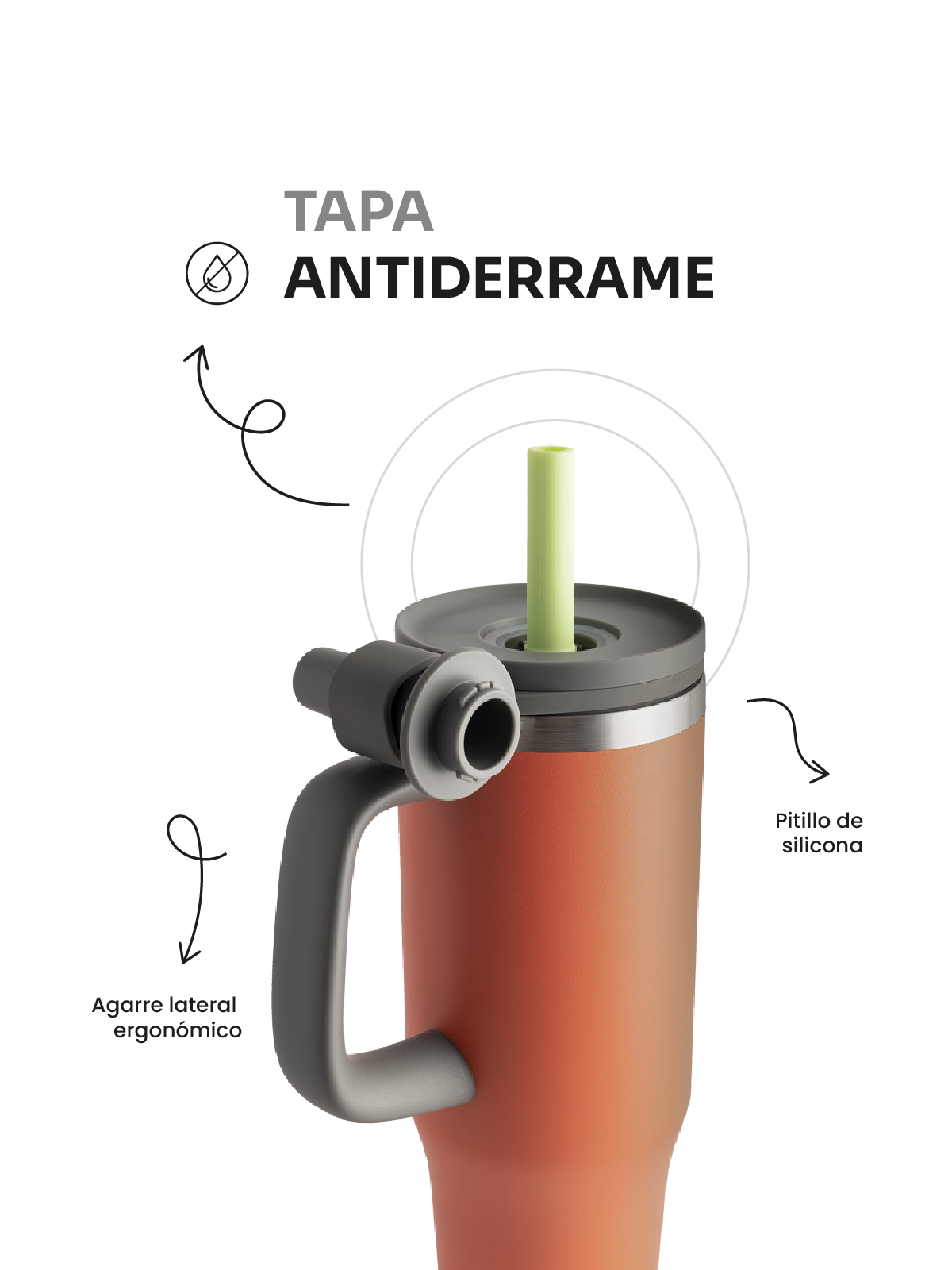 Termo PENGY CUP 1.2 Lts con Tapa Antiderrame