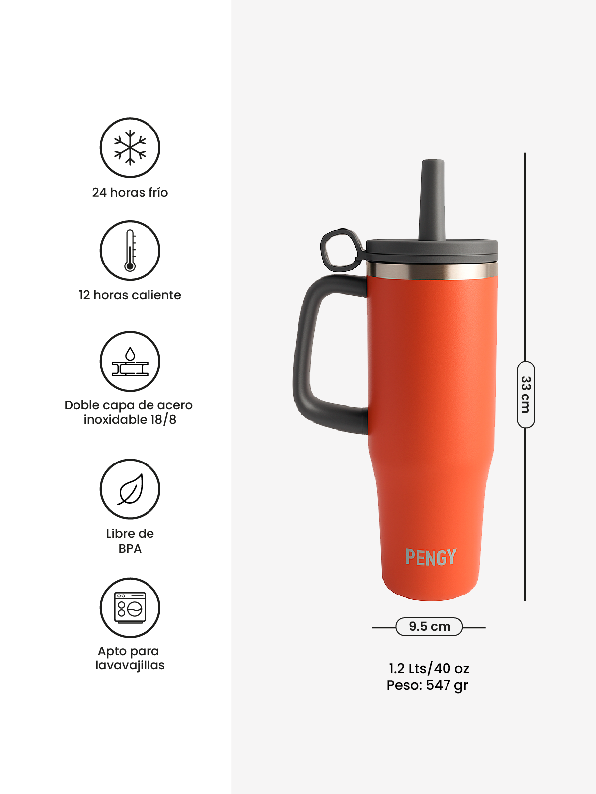 Image of Termo PENGY CUP 1.2 Lts con Tapa Antiderrame