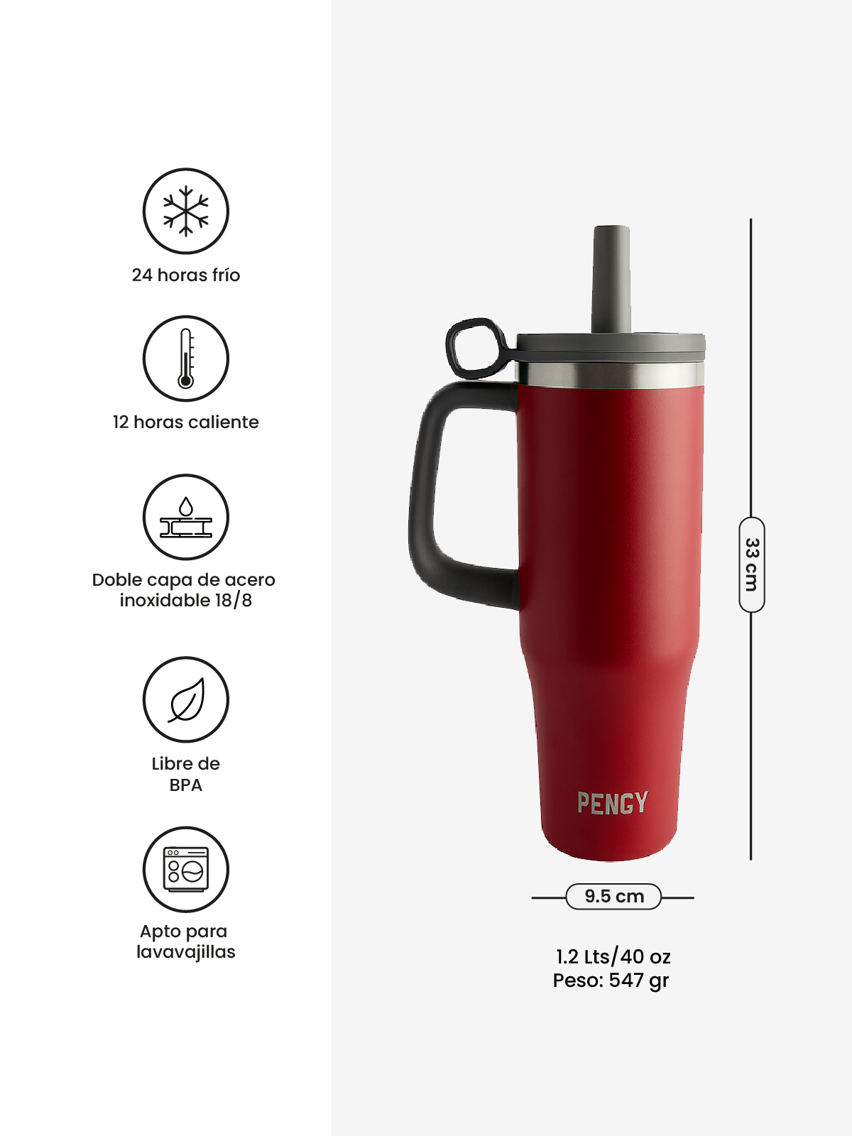 Image of Termo PENGY CUP 1.2 Lts con Tapa Antiderrame