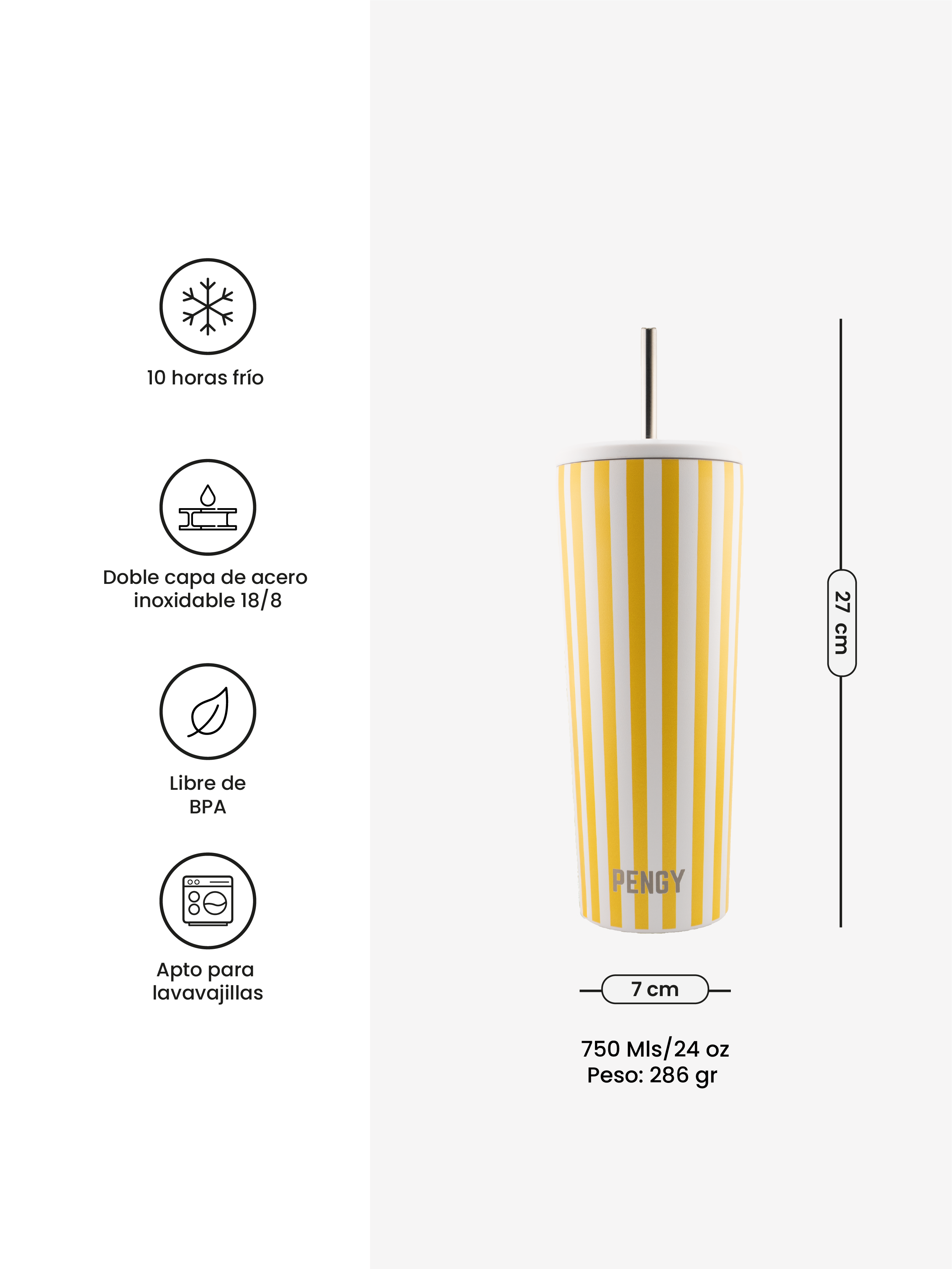 Image of PENGY Tumbler - Termo Vaso con Pitillo
