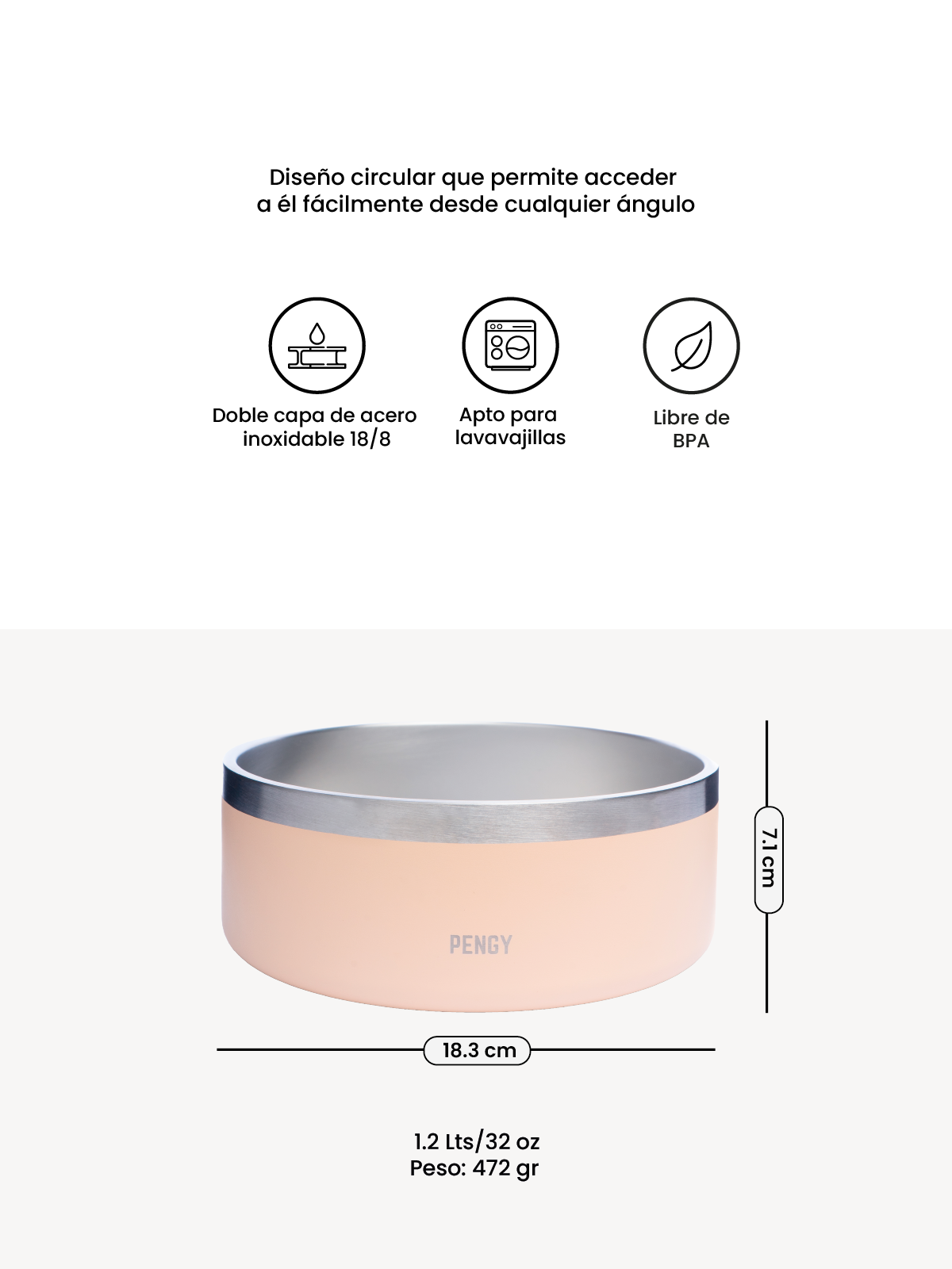 Image of PENGY Pet Bowl - Plato De Comida Para Mascotas