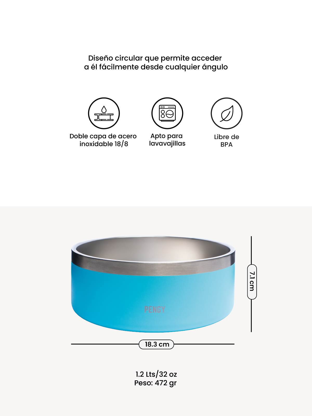 PENGY Pet Bowl - Plato De Comida Para Mascotas