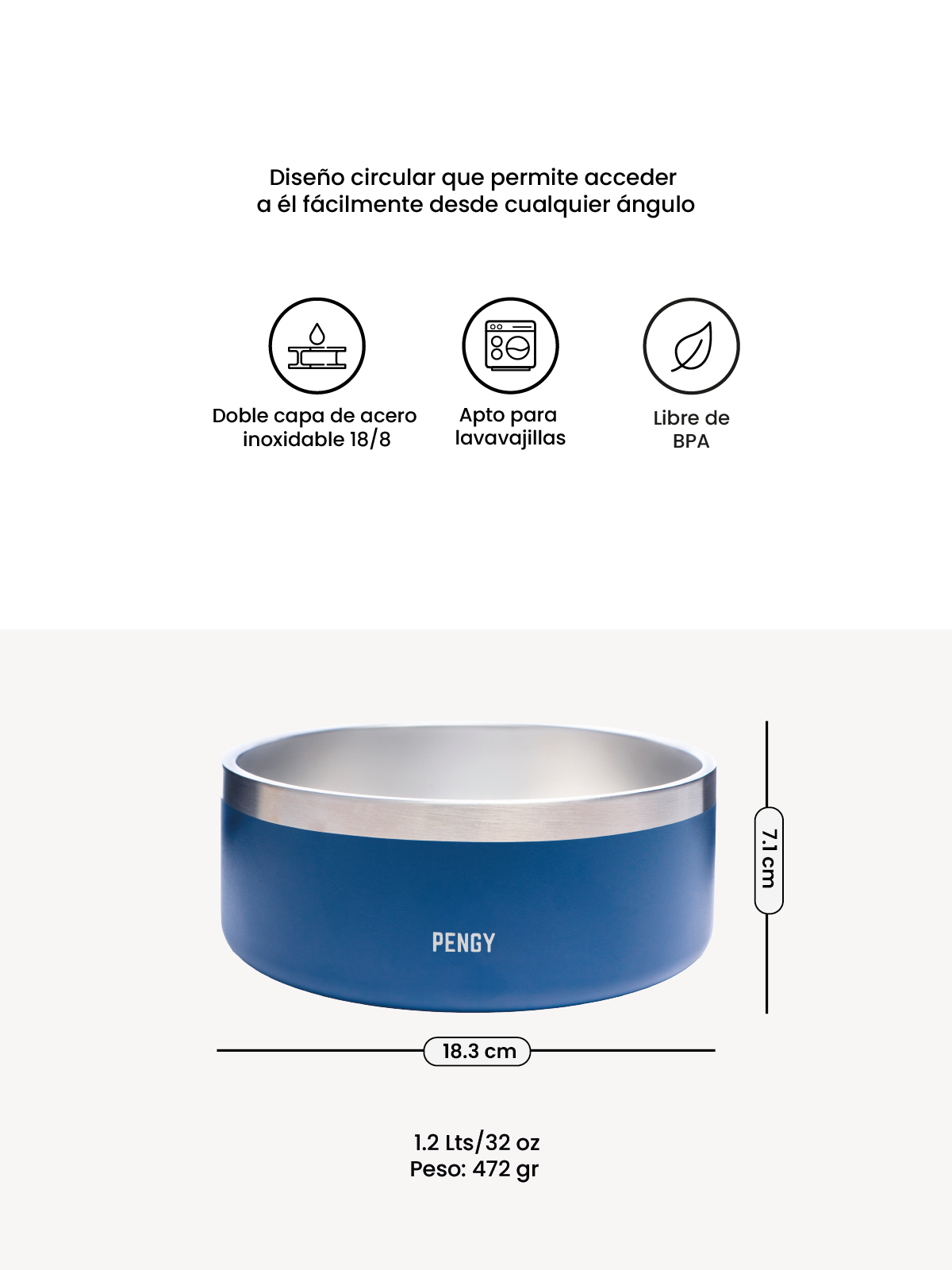 PENGY Pet Bowl - Plato De Comida Para Mascotas