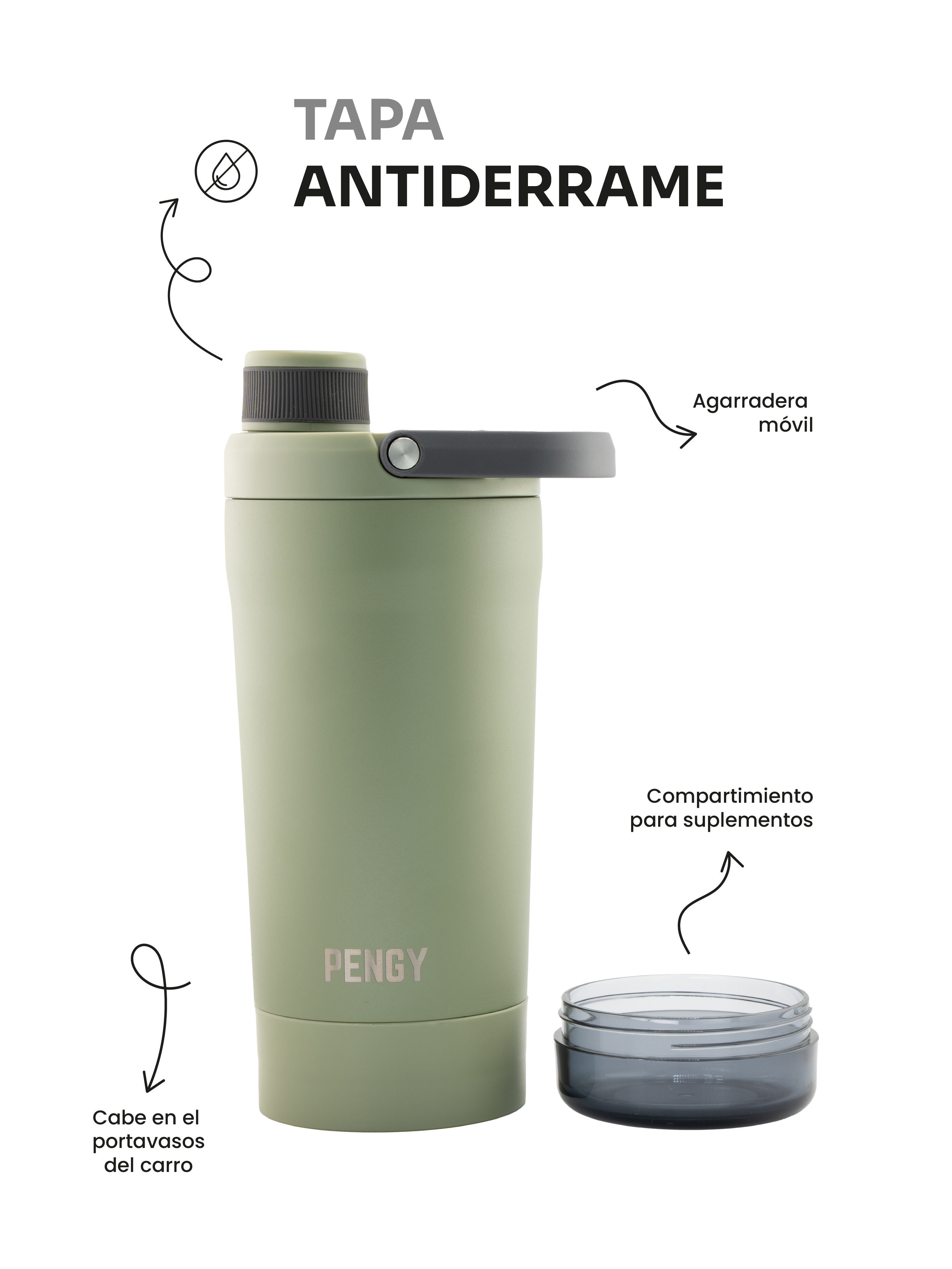 Image of PENGY Shaker - Botella Mezcladora Para Gimnasio