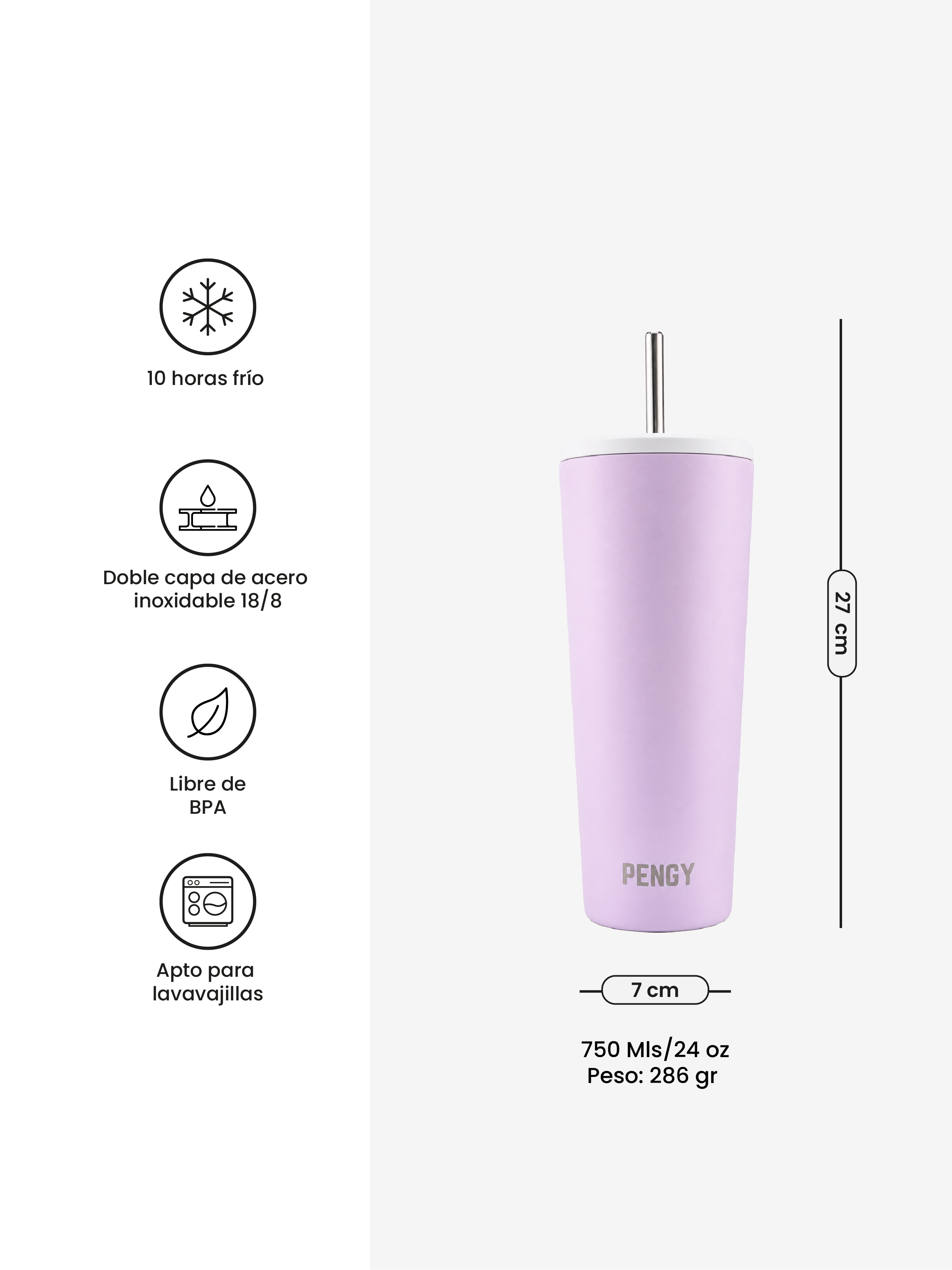 Image of PENGY Tumbler - Termo Vaso con Pitillo