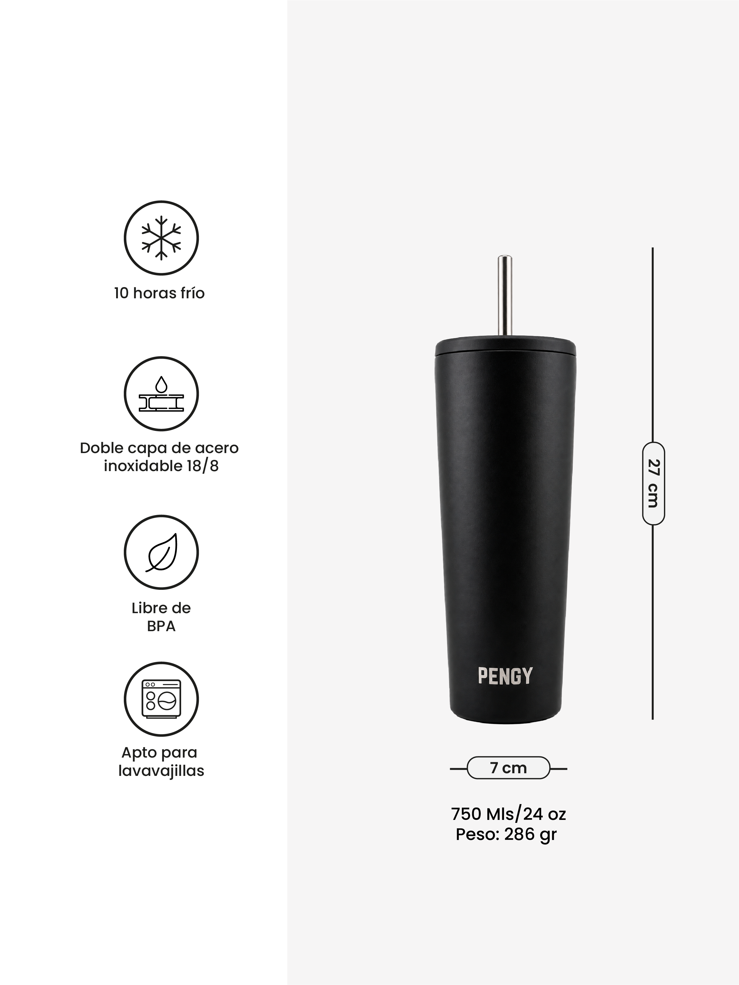 Image of PENGY Tumbler - Termo Vaso con Pitillo